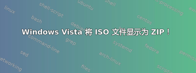 Windows Vista 将 ISO 文件显示为 ZIP！