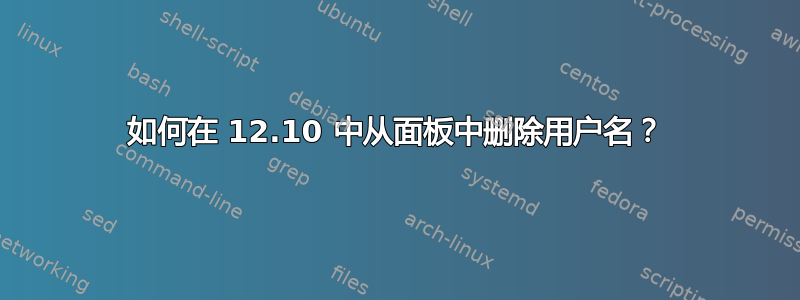 如何在 12.10 中从面板中删除用户名？