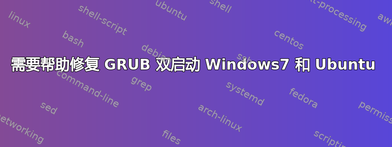 需要帮助修复 GRUB 双启动 Windows7 和 Ubuntu