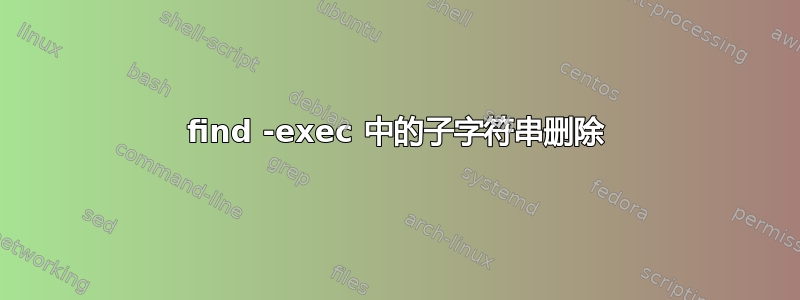 find -exec 中的子字符串删除