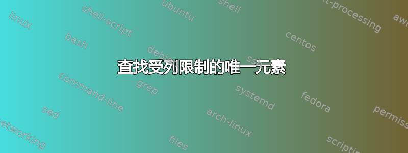 查找受列限制的唯一元素