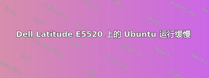 Dell Latitude E5520 上的 Ubuntu 运行缓慢