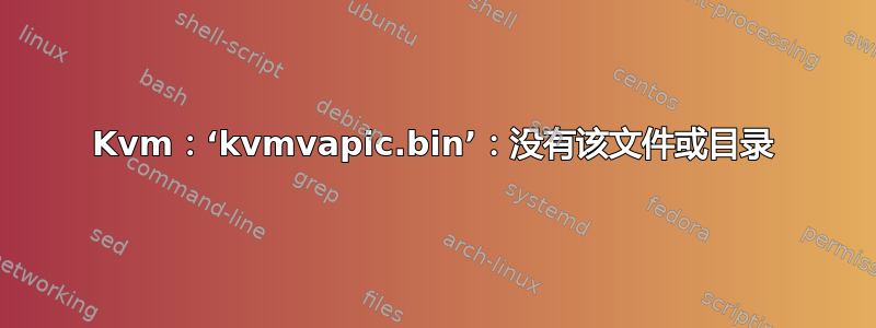 Kvm：‘kvmvapic.bin’：没有该文件或目录