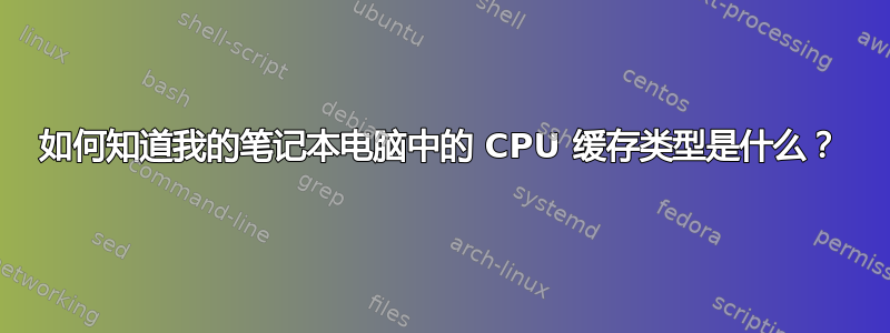 如何知道我的笔记本电脑中的 CPU 缓存类型是什么？