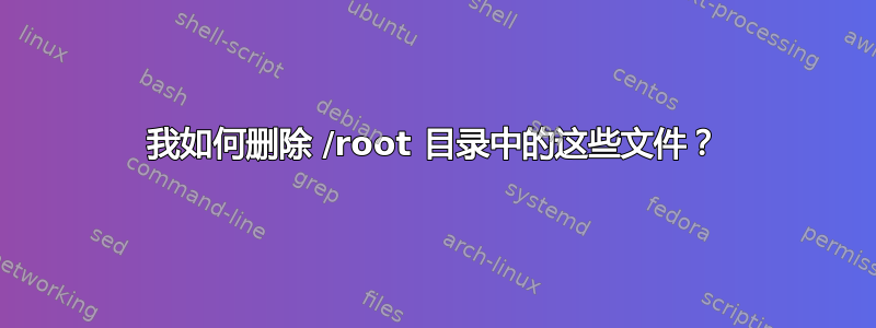 我如何删除 /root 目录中的这些文件？