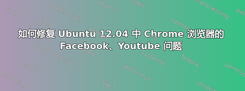 如何修复 Ubuntu 12.04 中 Chrome 浏览器的 Facebook、Youtube 问题