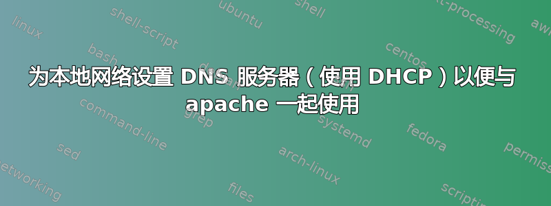 为本地网络设置 DNS 服务器（使用 DHCP）以便与 apache 一起使用