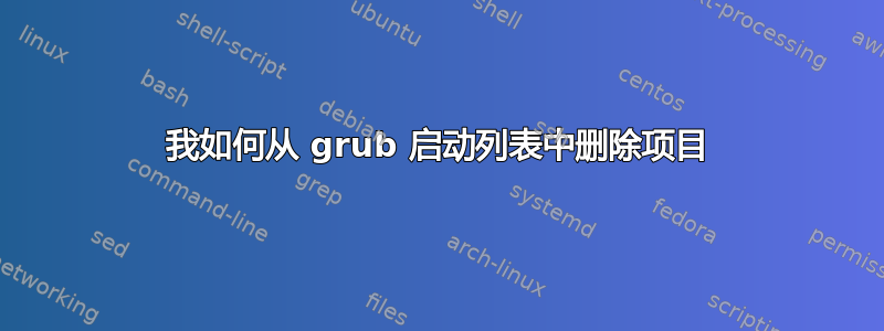 我如何从 grub 启动列表中删除项目