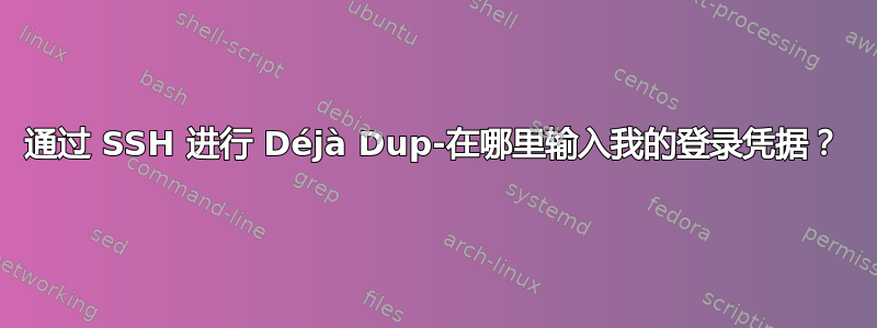 通过 SSH 进行 Déjà Dup-在哪里输入我的登录凭据？