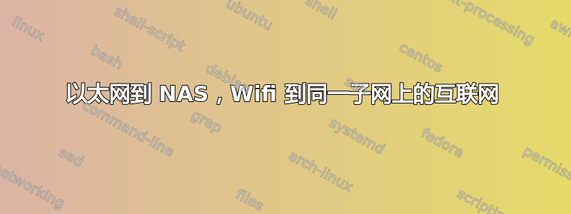 以太网到 NAS，Wifi 到同一子网上的互联网