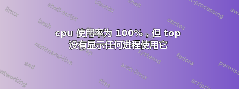 cpu 使用率为 100%，但 top 没有显示任何进程使用它