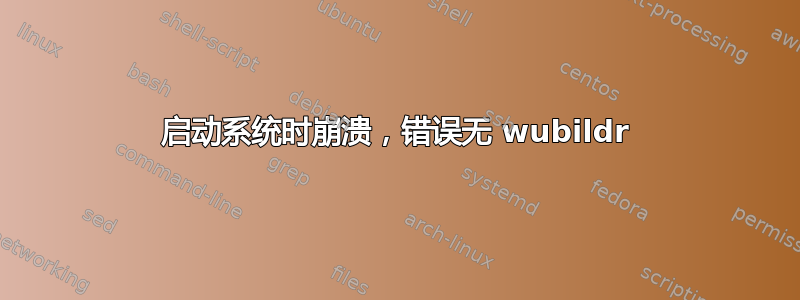 启动系统时崩溃，错误无 wubildr