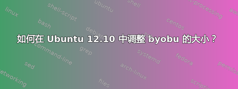 如何在 Ubuntu 12.10 中调整 byobu 的大小？