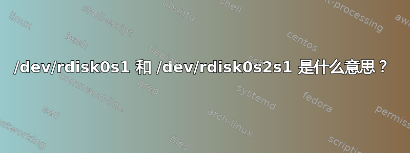 /dev/rdisk0s1 和 /dev/rdisk0s2s1 是什么意思？