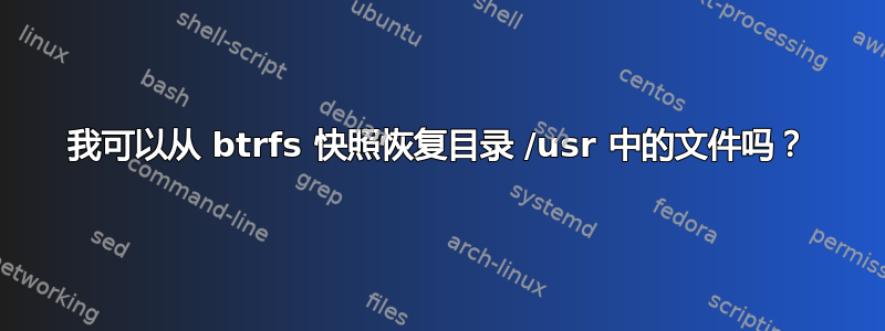 我可以从 btrfs 快照恢复目录 /usr 中的文件吗？