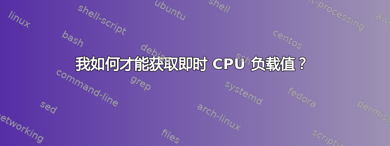 我如何才能获取即时 CPU 负载值？