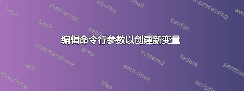 编辑命令行参数以创建新变量