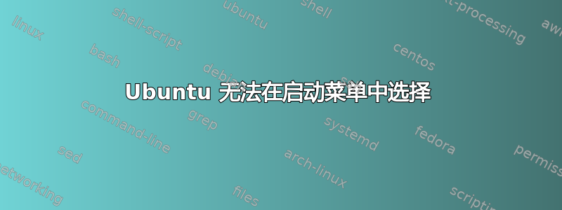 Ubuntu 无法在启动菜单中选择