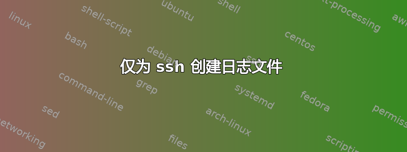 仅为 ssh 创建日志文件