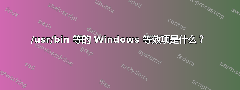 /usr/bin 等的 Windows 等效项是什么？