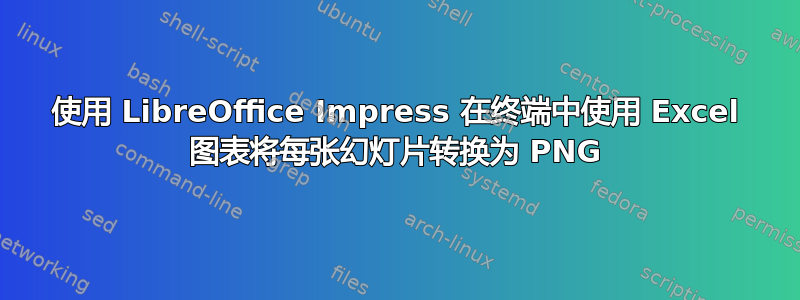 使用 LibreOffice Impress 在终端中使用 Excel 图表将每张幻灯片转换为 PNG