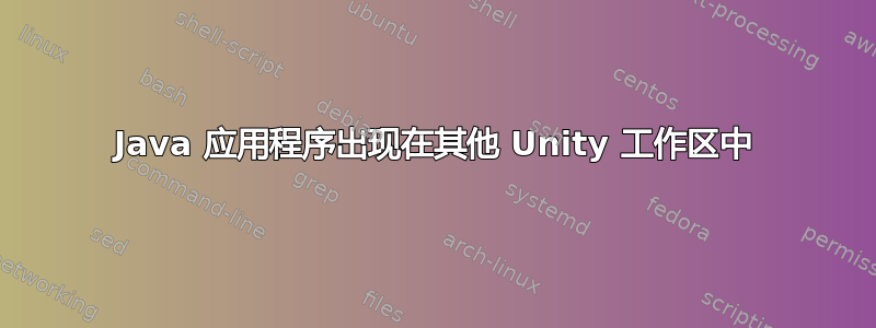 Java 应用程序出现在其他 Unity 工作区中