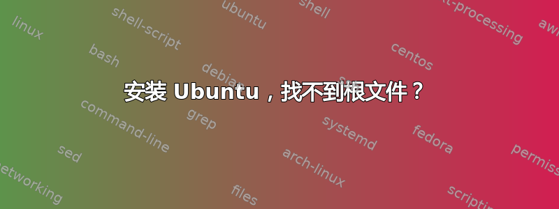 安装 Ubuntu，找不到根文件？