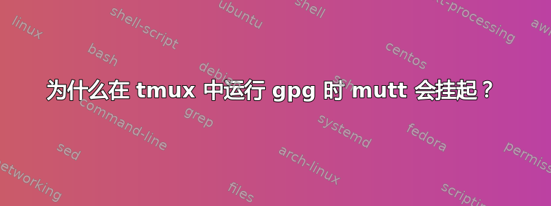 为什么在 tmux 中运行 gpg 时 mutt 会挂起？