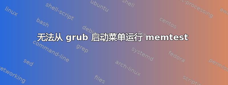 无法从 grub 启动菜单运行 memtest