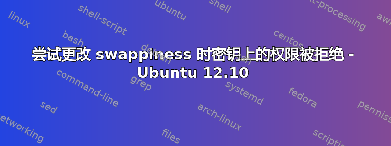 尝试更改 swappiness 时密钥上的权限被拒绝 - Ubuntu 12.10