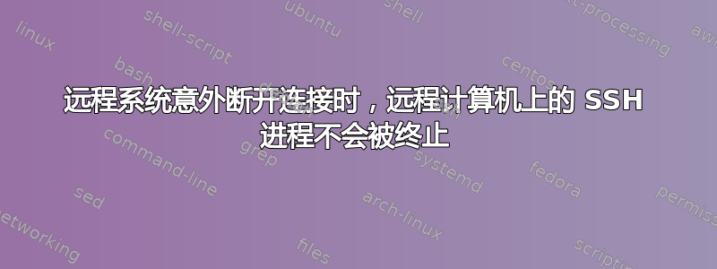 远程系统意外断开连接时，远程计算机上的 SSH 进程不会被终止