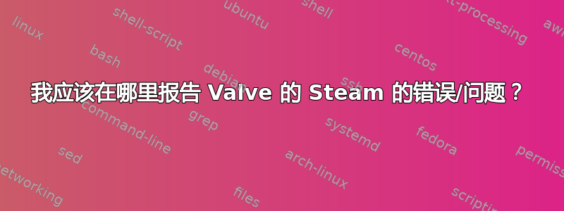 我应该在哪里报告 Valve 的 Steam 的错误/问题？