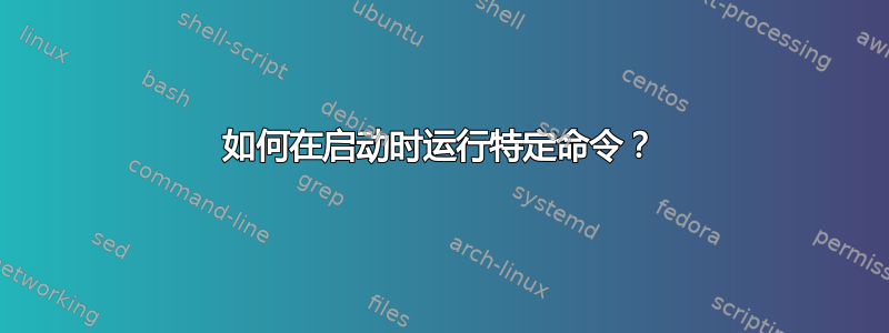 如何在启动时运行特定命令？