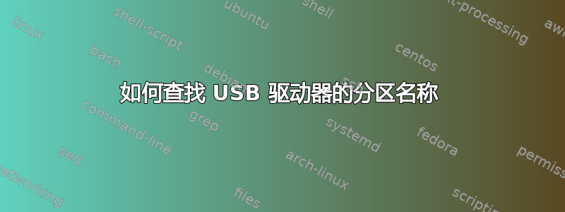 如何查找 USB 驱动器的分区名称