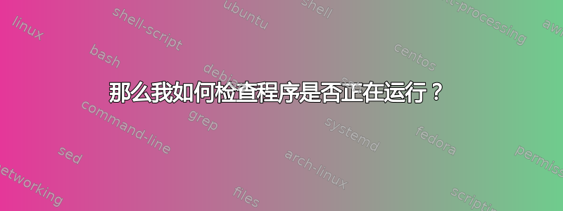 那么我如何检查程序是否正在运行？