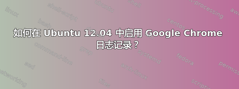 如何在 Ubuntu 12.04 中启用 Google Chrome 日志记录？