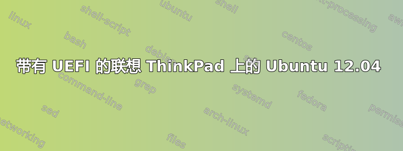 带有 UEFI 的联想 ThinkPad 上的 Ubuntu 12.04