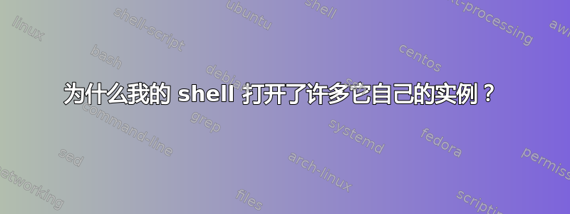 为什么我的 shell 打开了许多它自己的实例？