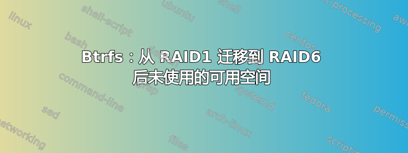 Btrfs：从 RAID1 迁移到 RAID6 后未使用的可用空间