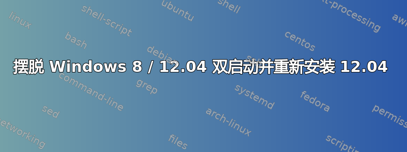 摆脱 Windows 8 / 12.04 双启动并重新安装 12.04