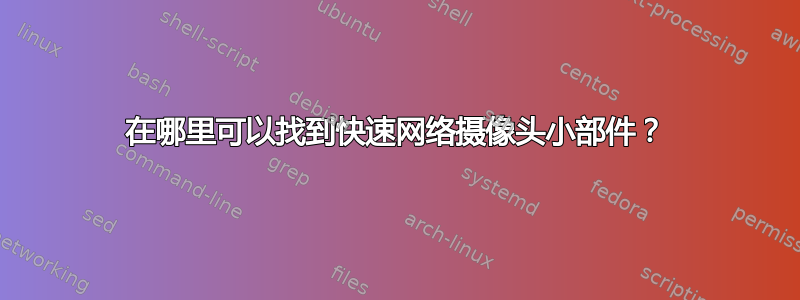 在哪里可以找到快速网络摄像头小部件？