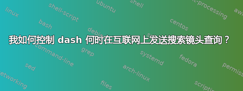 我如何控制 dash 何时在互联网上发送搜索镜头查询？