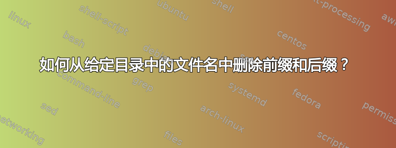 如何从给定目录中的文件名中删除前缀和后缀？