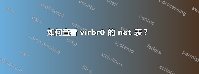 如何查看 virbr0 的 nat 表？