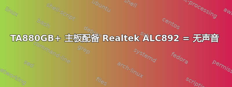 TA880GB+ 主板配备 Realtek ALC892 = 无声音