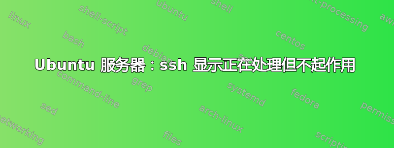 Ubuntu 服务器：ssh 显示正在处理但不起作用