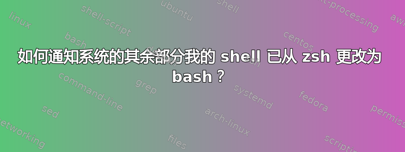 如何通知系统的其余部分我的 shell 已从 zsh 更改为 bash？