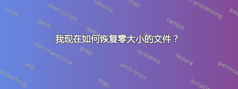 我现在如何恢复零大小的文件？