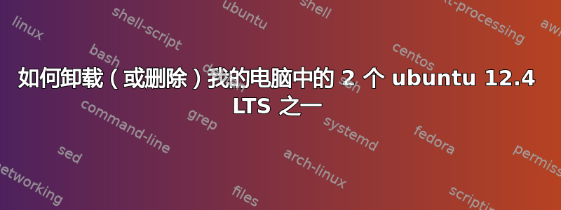 如何卸载（或删除）我的电脑中的 2 个 ubuntu 12.4 LTS 之一