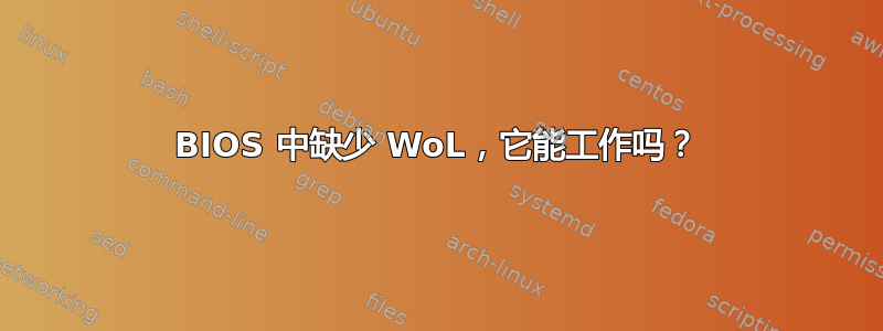 BIOS 中缺少 WoL，它能工作吗？